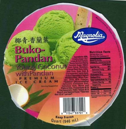 Magnolia Buko Pandan Ice Cream Quart 946