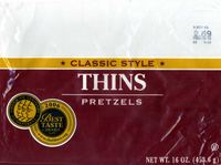 Classic Style Thins Pretzels - 16 OZ. (453.6 g)