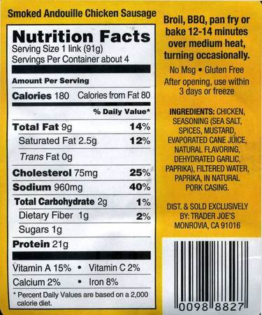 Trader joe's andouille sausage online