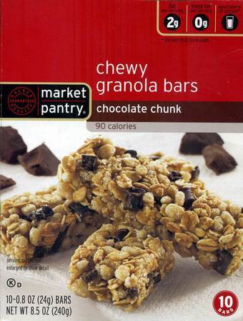 Market Pantry Chewy Granola Bars Chocolate Chunk 10 8 Oz 24g